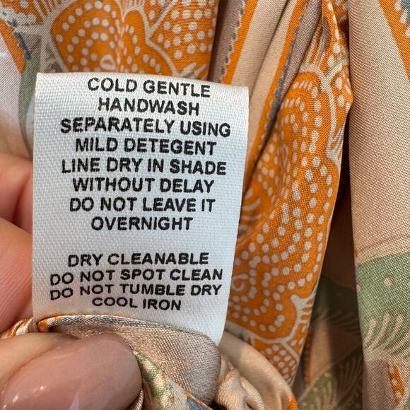 Natalie Martin Amelia Floral Silk Boho Long Sleeve Cropped Top Med- Boho/Cottage - Picture 12 of 13